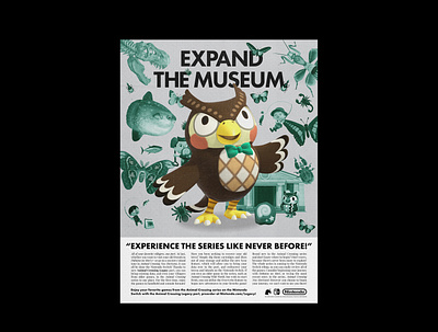Animal Crossing Legacy - Blathers and the Museum adobe animal animal crossing bird blathers bug crossing design design inspiration dinosaur fish fossil graphic design inspiration