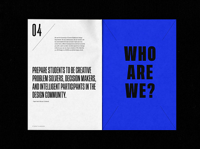 UCO Design Student Handbook - Who Are We? adobe brand identity branding design editorial editorial design graphic graphic design graphic designer identity indesign layout mockup print print design type typography zine