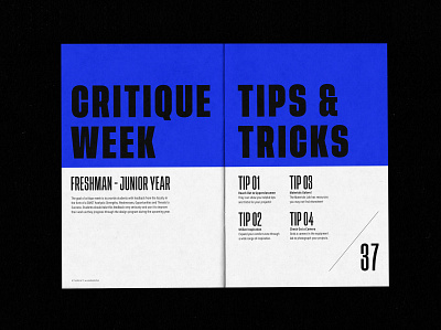 UCO Design Student Handbook - Critique Week / Tips & Tricks adobe brand identity branding design editorial editorial design graphic graphic design graphic designer identity indesign layout mockup print print design type typography uco uco design zine