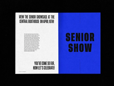 UCO Design Student Handbook - Senior Show adobe brand identity branding design editorial editorial design graphic graphic design graphic designer identity indesign layout mockup print print design type typography uco uco design zine