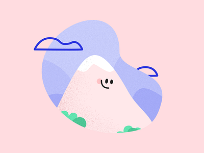 Happy Mountain affinity character cloud illustration mountain scene texture vector