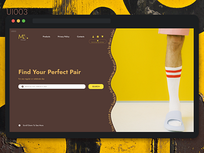 The third day of #DailyUI #UI003 dailyui dailyuichallenge design figma landing logo one page landing shop socks store ui ui ux ui003 web design yellow