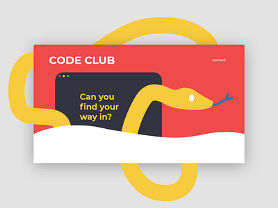 A secret Python Club app branding challenge club code design illustration modern python ui uidesign web design