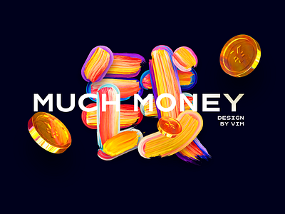 钱 money Paint font design branding cartoon design font illustration logo vector