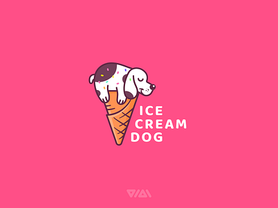Ice cream dog branding cartoon dog logo