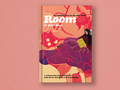 Room of one's own book bookcoverdesign flowers illustration redesign virginia woolf