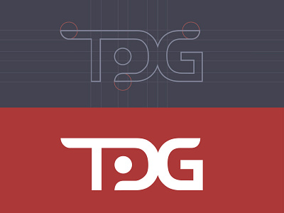 TDG brand grey grid identity logo process red type typography