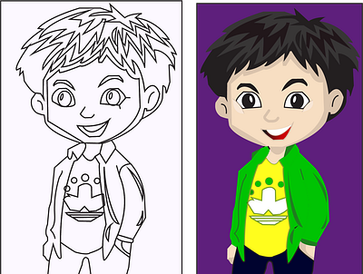 Simple Portrait illustration of a boy design graphic design illustration portrait vector