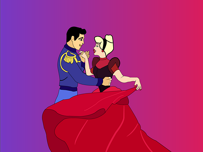 Romantic couple vector illustration in adobe illustrator