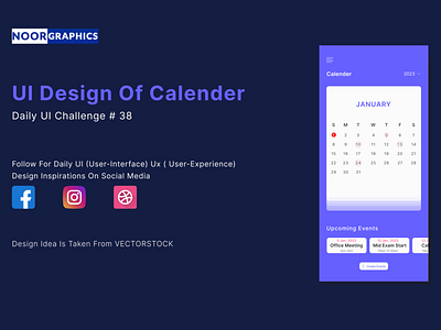 UI Design of Calendar for Mobile Screen branding design graphic design ui ux