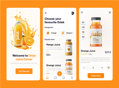 Online Juice Store Mobile App Design figmaapp iosapp mobileapp mobileappdesigner mobileapplication onlinejuicestoreapp ui uidesigner uiuxdesign uiuxdesigner uiuxinspiration userinterface uxdesigner visualdesign visualdesigner