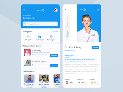 Doctor appointment mobile app ui appdesigner appui figmaapp ios isoui mobileapp mobileappdesigner mobileapplication mobileappui mobileui ui uidesign uidesigner uiux uiuxdesign uiuxdesigner visualdesign