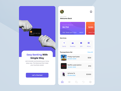 Banking wallet mobile ui design