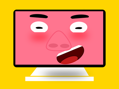 Pig Monitor animation design desktop illustration inkscape minimal pc pig vector wallpaper