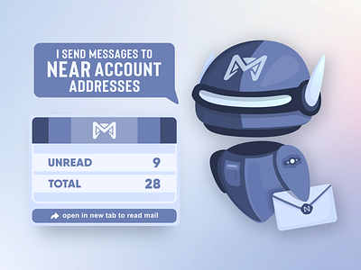 UI Design for NEAR MailBot Widget + Robot app bot crypto design graphic design illustration logo near robot telegram ui ux vector widget