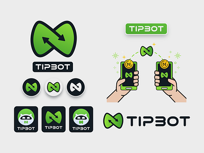 Tip Bot NEAR bot branding crypto graphic design illustration logo telegram vector