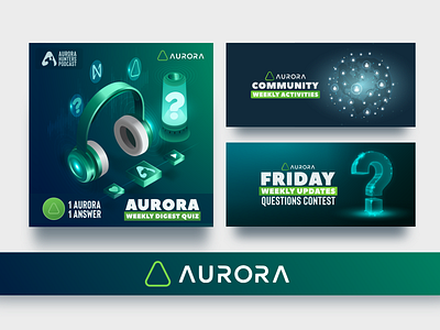 AURORA Banners banner crypto design graphic design logo social telegram vector