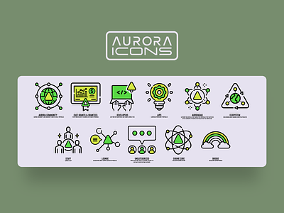 AURORA Forum Icons crypto design forum graphic design icons ui ux vector