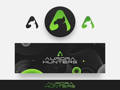 Aurora Hunters Logo app branding cover crypto design graphic design hawk illustration logo twitter ui ux vector