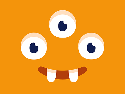 Happy monster head art character cute design eyes illustration monster monster club smile vector yellow