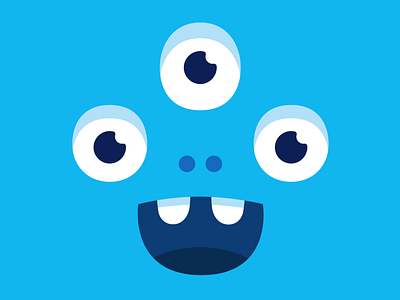 Happy blue monster art branding character cute design eyes happyness illustration monster monster club smile vector