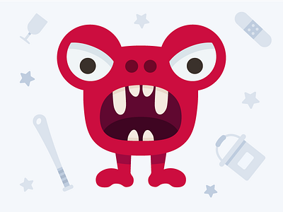 Angry monster angry branding character design illustration monster monster club red vector