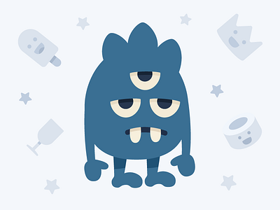 Annoyed monster angry annoyed blue branding character design illustration monster monster club vector