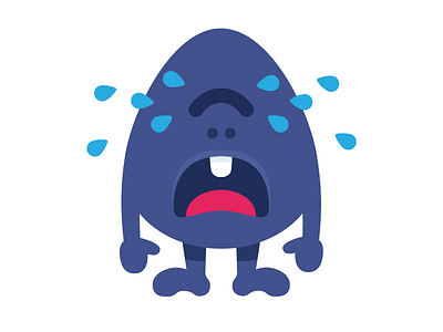 Crying monster blue branding character cry crying design illustration monster monster club sad tears vector