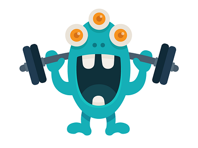 Workout art branding character design fitness illustration monster monster club strong training vector workout