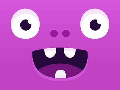 Happy monster head art branding character colors design eyes happy head monster monster club purple vector