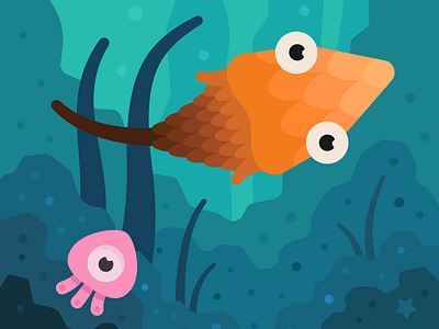 Ocean monsters art character cute design fish illustration monster monster club ocean sea vector water