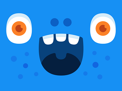 Blue monster art blue branding character design eyes happy head monster monster club mouth vector