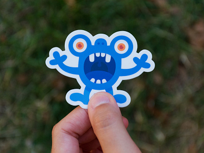 Scary little monster character colorful costom stickers illustration image laptop mock up monster monster club product scary stickers