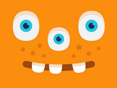 Yellow monster art blue branding character design eyes happy head monster monster club teeth vector