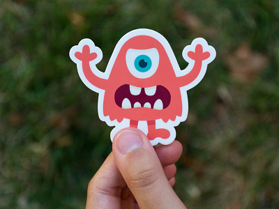 Angry little monster character colorful costom stickers illustration image laptop mock up monster monster club product scary stickers