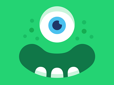 Smiling monster art blue branding character design eyes happy head monster monster club teeth vector