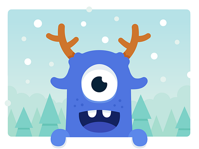 Happy Christmas! art character christmas design happy illustration monster monster club reindeer season snow vector