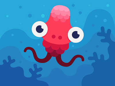 Little jellyfish monster art character cute fish illustration jellyfish monster monster club ocean sea vector water