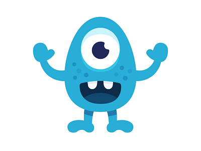 Happy blue monster art branding character design eyes happy hello illustration monster monster club smile vector