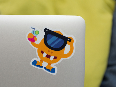 Holiday monster character cocktail colorful costom stickers illustration image laptop mock up monster monster club product stickers