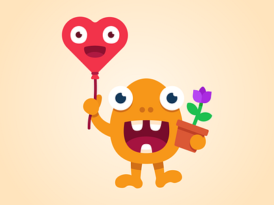 Love monster art branding character cute design heart illustration love monster monster club valentine vector