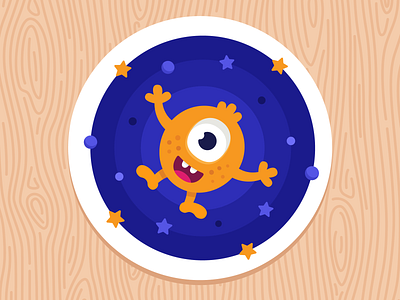 Space monster coaster branding character coaster coasters design happy illustration monster monster club space stars vector