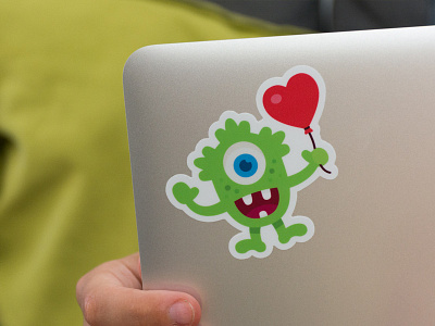 Monster sticker character colorful costom stickers illustration image laptop love mock up monster monster club product stickers