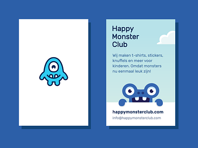 Happy Monster Club business card brand brand identity branding business card design icon logo logo design mark monster monster club vector