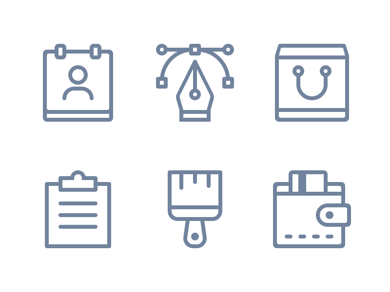 Webshop icons basket payment brand identity branding design icon monster club brand glyphs webshop custom icons