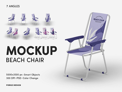 Beach Chair Mockup beach chair beach mockup branding camping chair chair mockup comfortable design fishing garden holiday logo mockup ocean portable relax summer beach summer mockup summer season textile