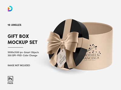 Gift Box Mockup Set craft present ribbon