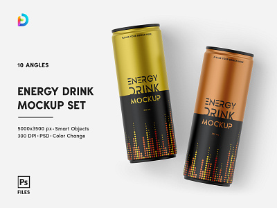 Energy Drink Mockup Set