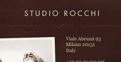 Studio Rocchi—Centered brown divider futura garamond tan