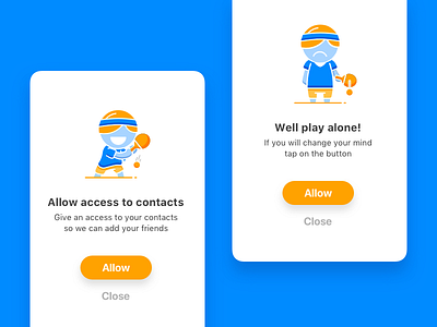 Popup access request character illustration